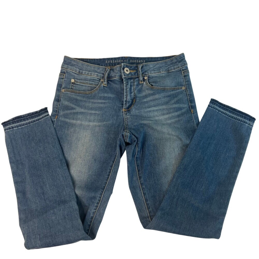 Articles of Society Carly Skinny Crop Med‎ Wash Jean Women's Size 25